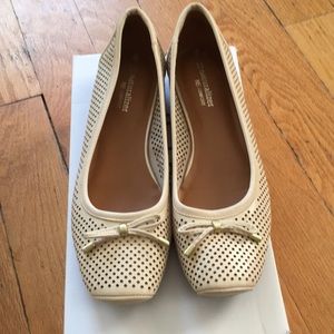 New Naturalizer Ballet Flats cushioned 7.5 M Leather loafers Tan Lattice shoes